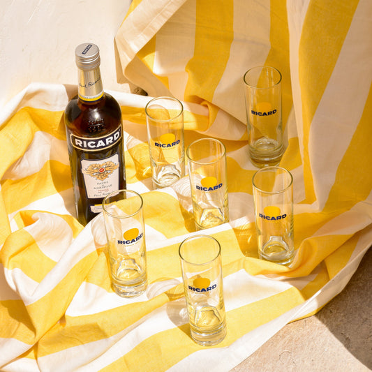 6 Verres Tube & Bouteille Ricard Original