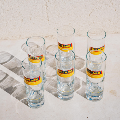 6 Verres Tubes Ricard - Réédition 1984
