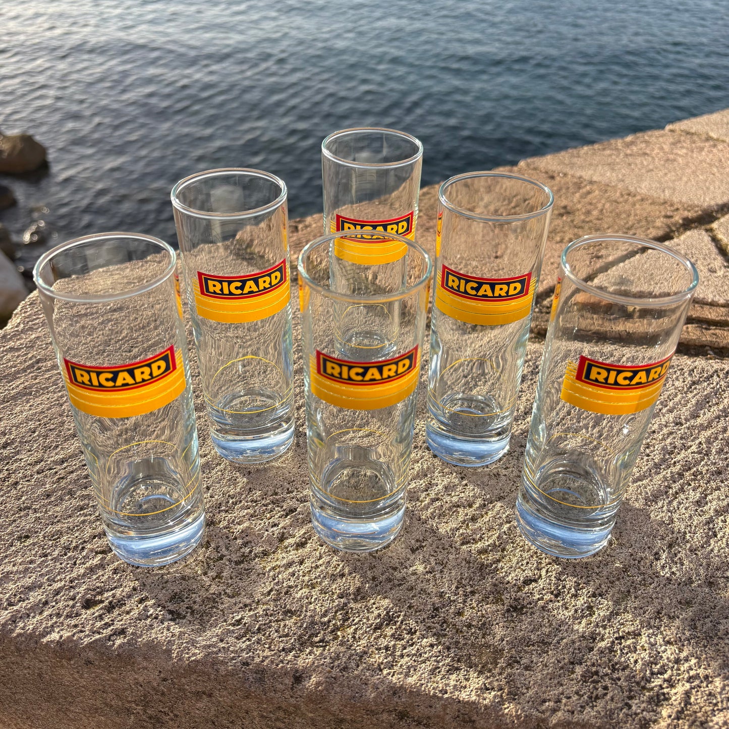 6 Verres Tubes Ricard - Réédition 1984